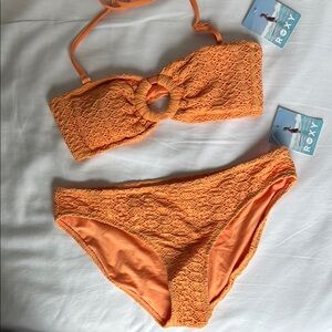 Roxy Orange/ papaya Textured Bikini Set